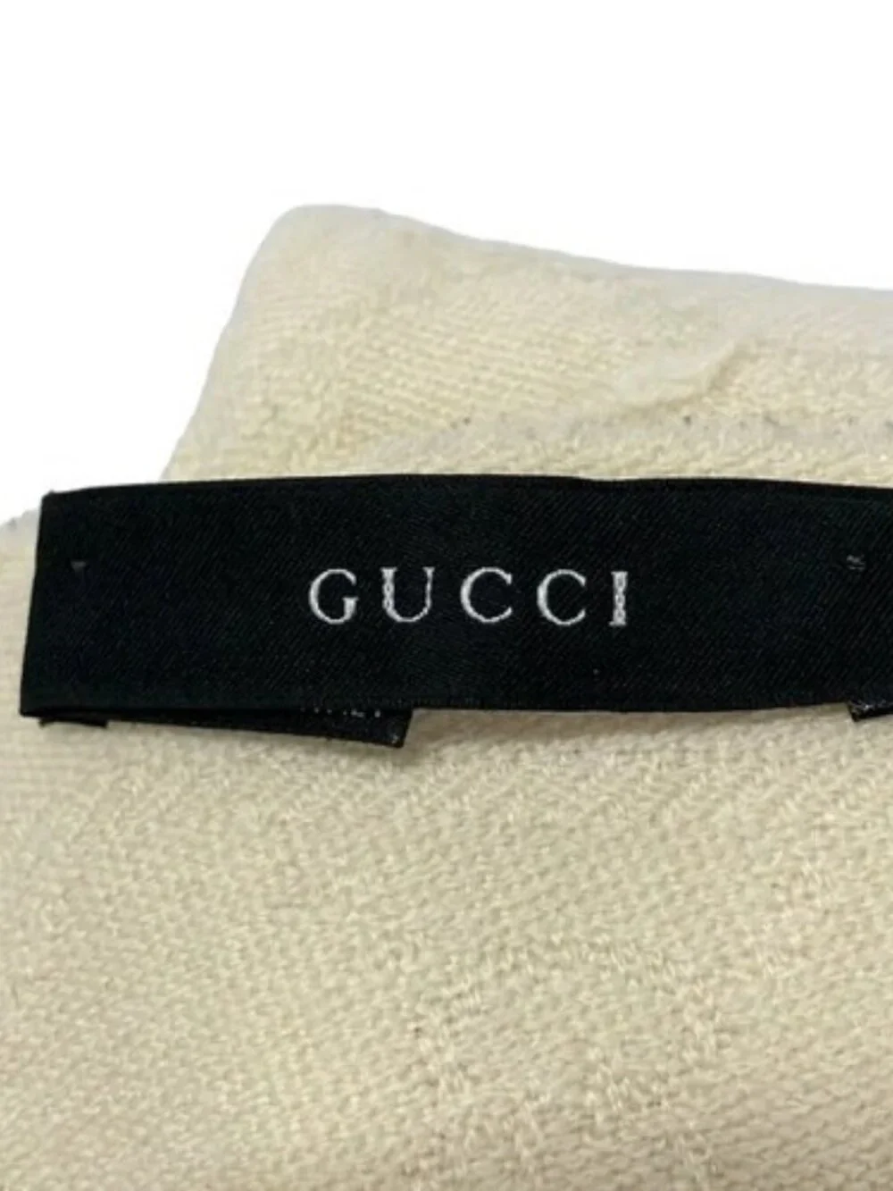 GUCCI Cream Wool Scarf